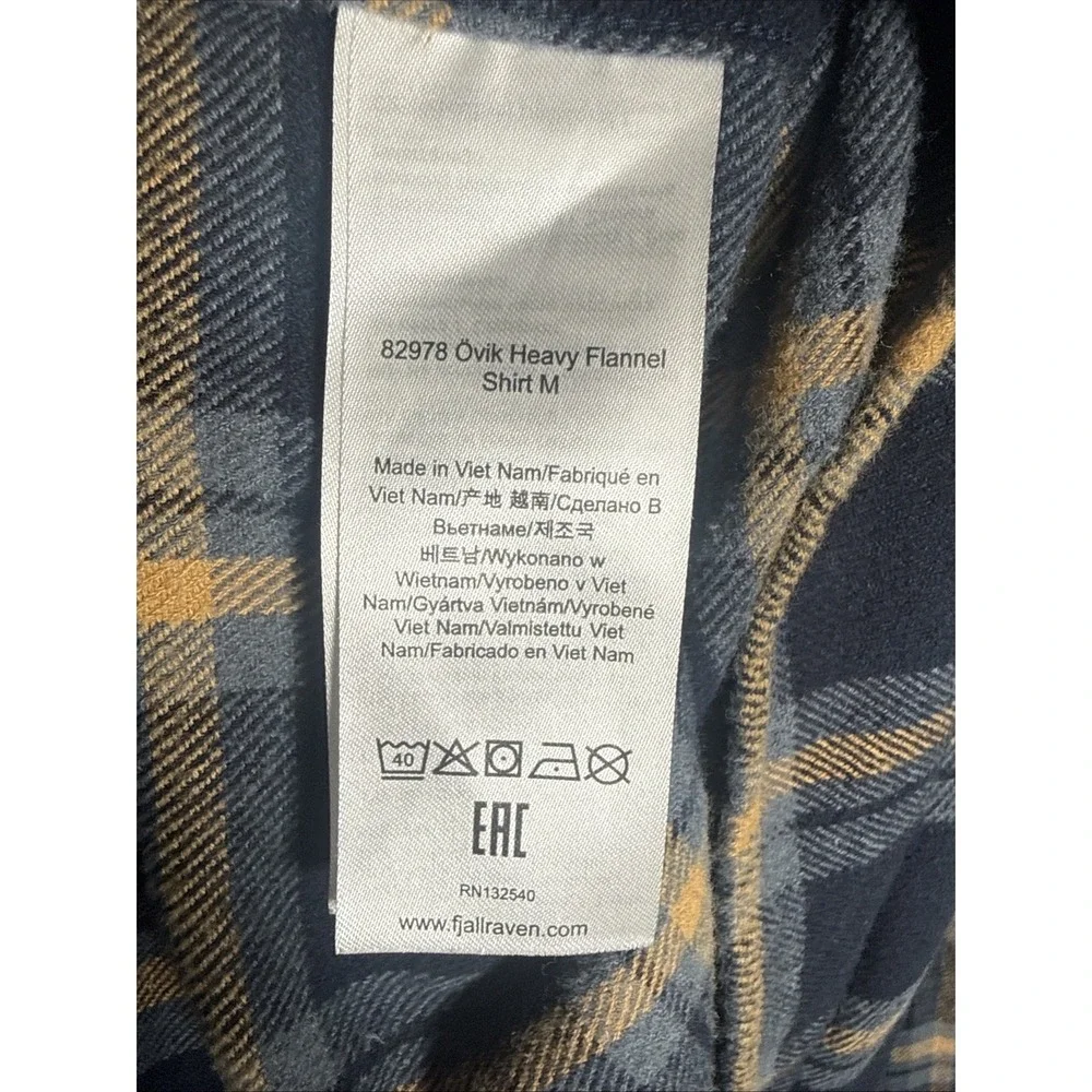 Fjallraven Ovik Heavyweight Flannel Shirt Men's XL Comfort Fit Plaid Cotton